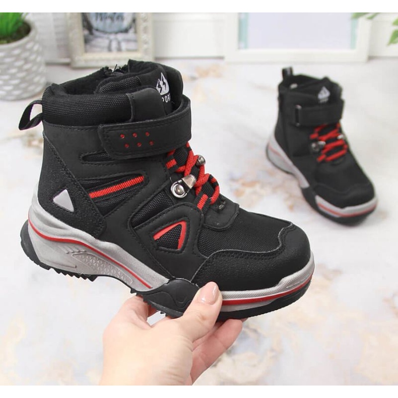 Cizme izolate din lana de oaie News Jr EVE383A negru 1