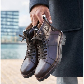 Cizme de iarna impermeabile izolate cu lana de oaie Rieker M RKR553 maro 1