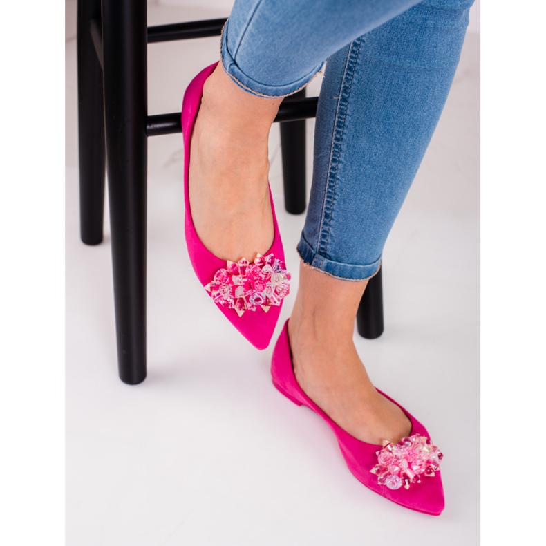 Balerini de dama cu cristale shelovet roz 2 Balerini de dama cu cristale shelovet roz 2