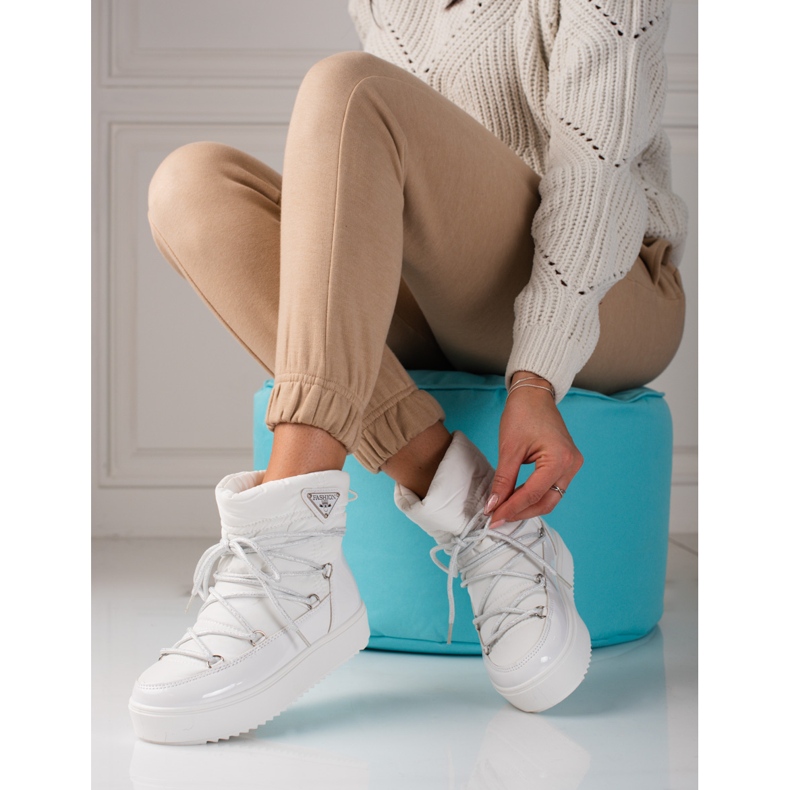 Cizme de zăpadă shelovet albe de damă 1