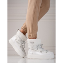 Cizme de zăpadă shelovet albe de damă 2