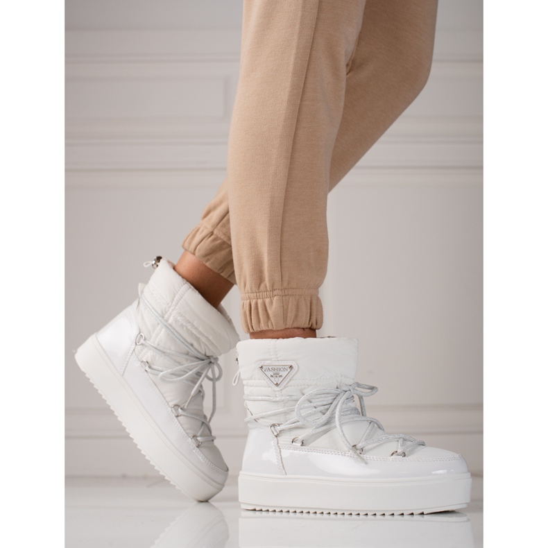 Cizme de zăpadă shelovet albe de damă 2