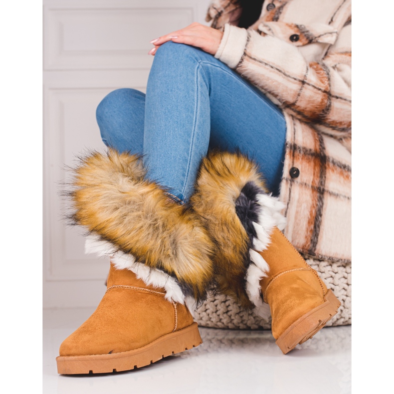 Shelovet mukluki de damă cu blană maro 1