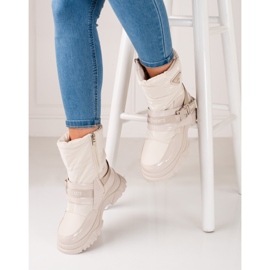 Cizme de zăpadă shelovet de damă izolate cu blană bej 2