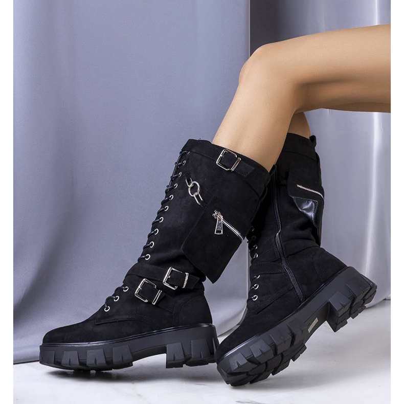 PA1 Cizme negre izolate cu un pliculet Sedin negru 1