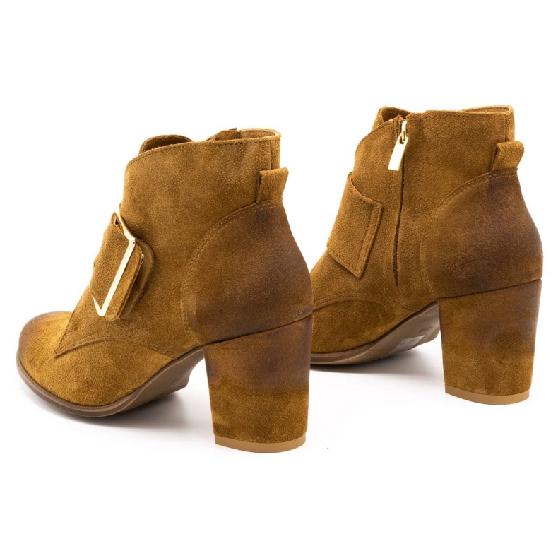 Exquisite Cizme de piele intoarsa de dama cu catarama cu toc inalt 1262EX camel maro 4 Exquisite Cizme de piele intoarsa de dama cu catarama cu toc inalt 1262EX camel maro 4