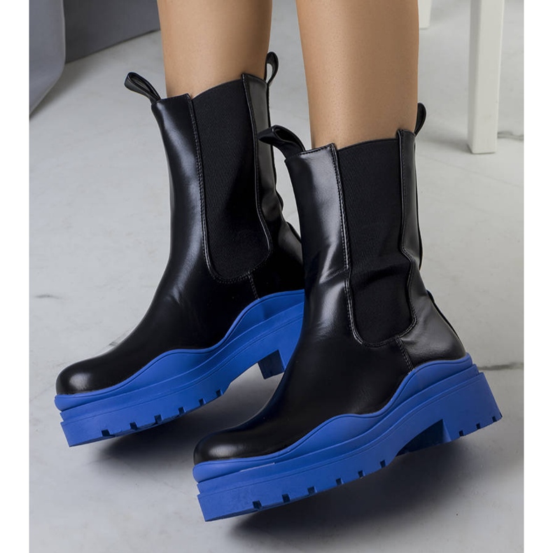 BM Cizme negre pe talpă Jadiel albastră negru 1 BM Cizme negre pe talpă Jadiel albastră negru 1