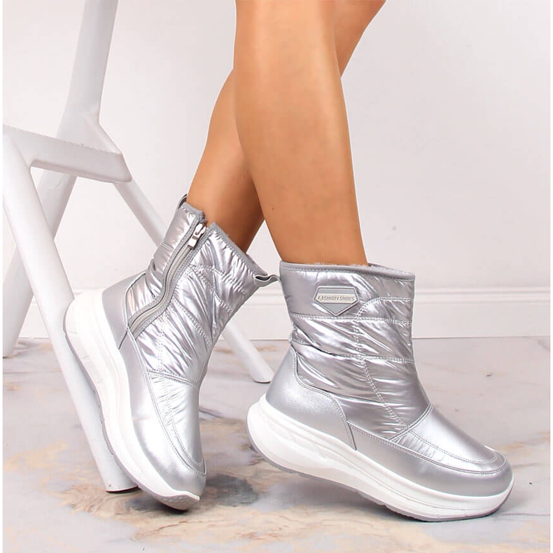 Cizme de zăpadă sport damă Filippo, argintii, izolați, argintii 1 Cizme de zăpadă sport damă Filippo, argintii, izolați, argintii 1