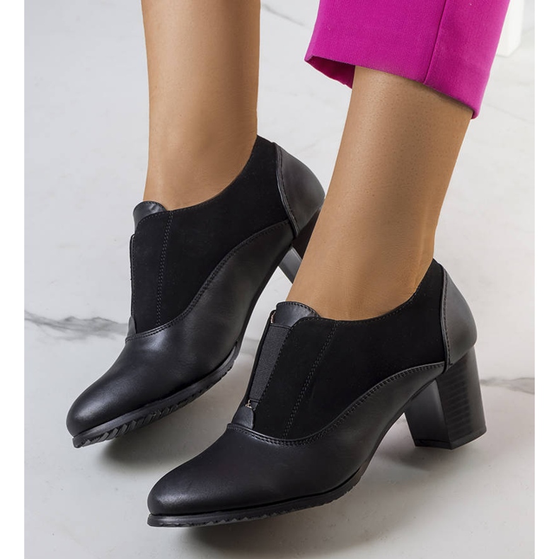 BM Pantofi negri cu șireturi pe stâlpul Corder negru 1