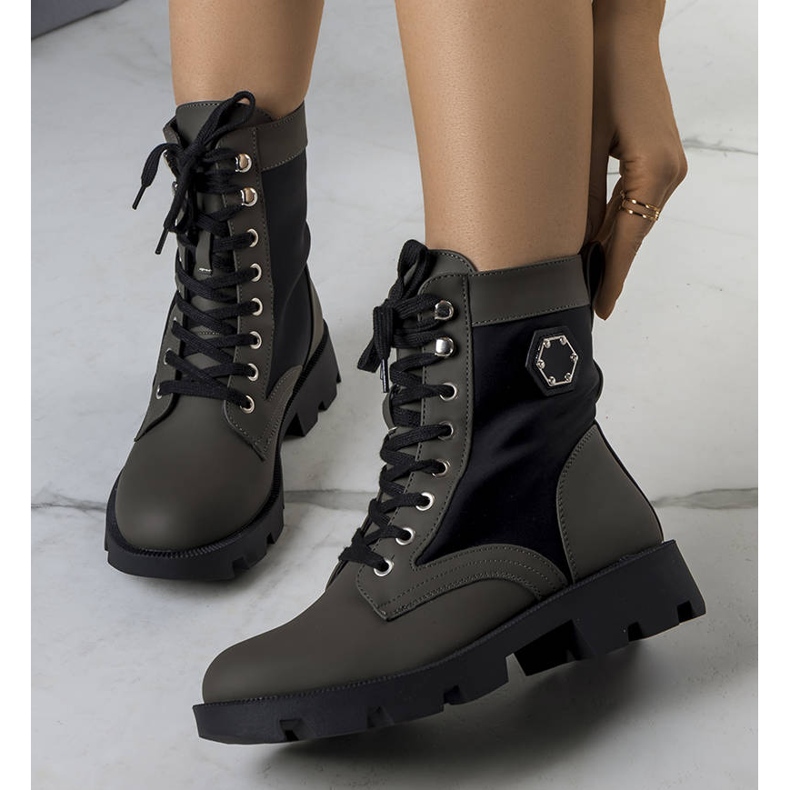 BM Cizme verzi izolate de la Orozo negru verde 1