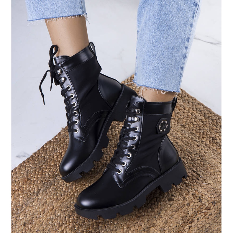 BM Cizme izolate negre de la Orozo negru 1