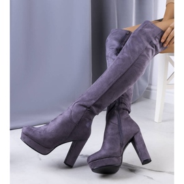 PA1 Cizme gri de piele intoarsa pe postul Titus 1