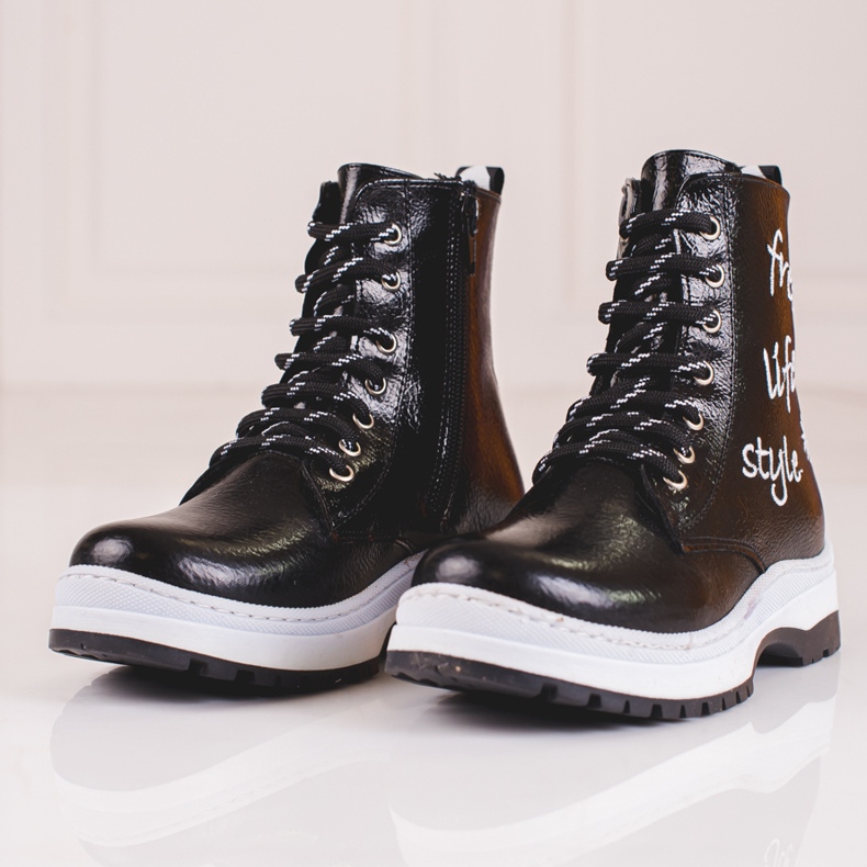 W. Potocki Cizme negre pentru fete de la Potocki negru 1