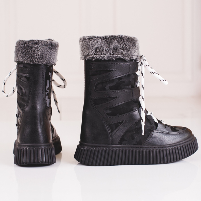 W. Potocki Cizme de zapada pentru copii Potocki camo negru 1