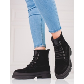 Trapper Big Star KK274525 pentru femei din piele naturală negru 1