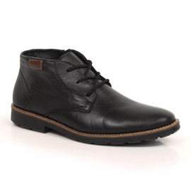 Pantofi barbati din piele izolati cu lana de oaie, neagra Rieker 15311-00 negru 1
