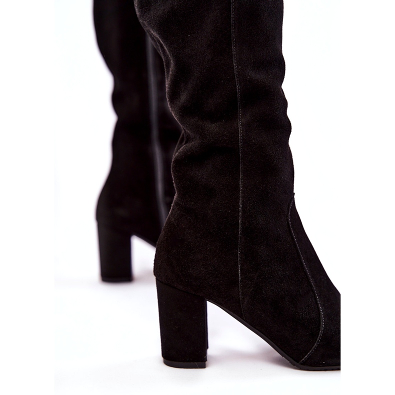 Ghete de damă Laura Messi din piele intoarsa neagra 1415 negru 4