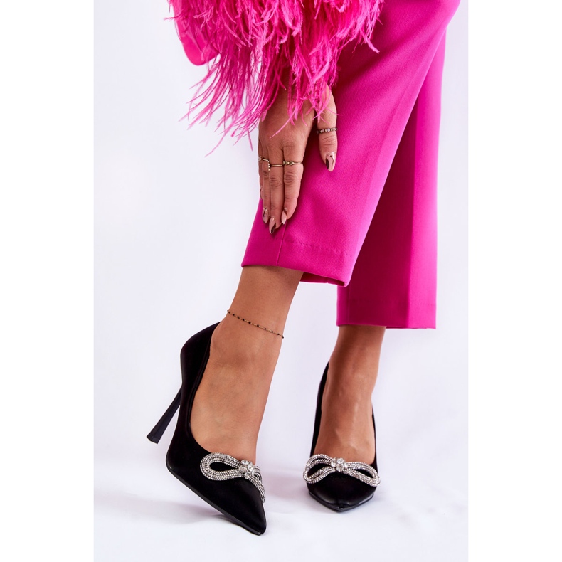 PS1 Tocuri Alyssa Negre Elegante Cu Arc negru 2