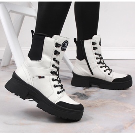Ghete de dama albe din piele impermeabila Rieker Revolution W0374-80 negru 2