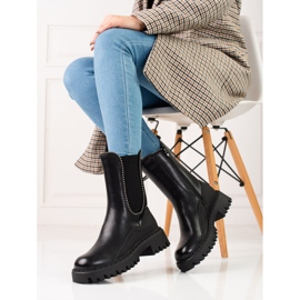 Cizme Chelsea înalte din piele ecologică negru 1 Cizme Chelsea înalte din piele ecologică negru 1