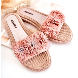 WJ1 Papuci De Dama Cu Flori Tesatura Roz Susana 2 WJ1 Papuci De Dama Cu Flori Tesatura Roz Susana 2