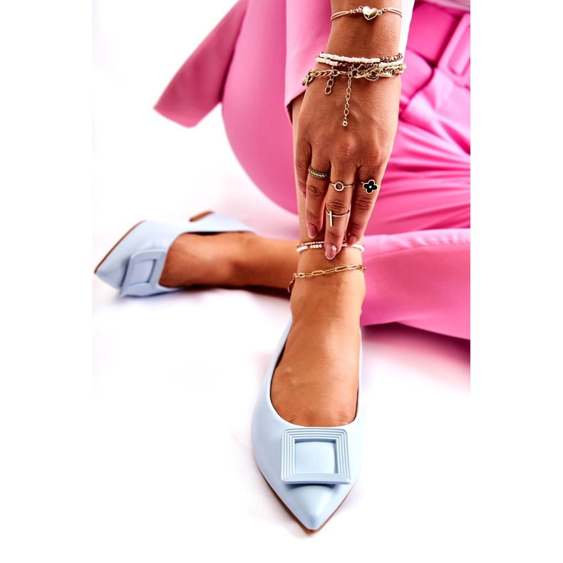 WS1 Balerini din piele cu ornament Simone Spitz albastru 3