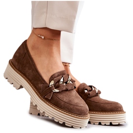 Pantofi dama piele intoarsa Laura Messi 2523 Maro verde 1