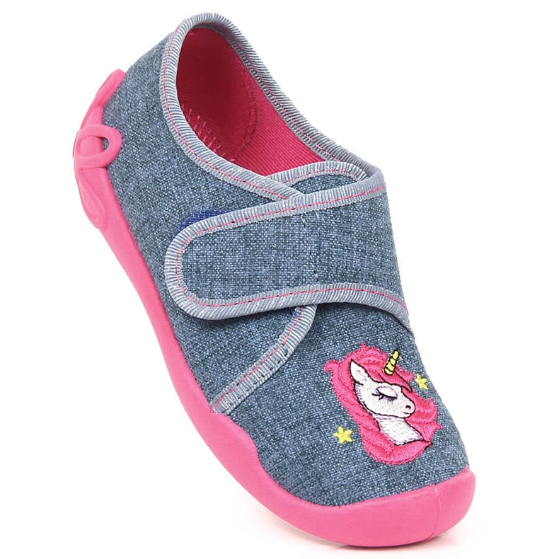 Papuci pentru fete pentru gradinita cu unicorn Velcro Befado 122X016 1