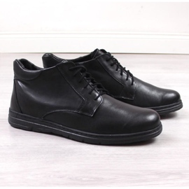 Botine confortabile din piele Łukbut M LUK1806B negru 1