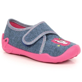 Papuci de copii cu unicorn Velcro Befado Jr BEF38 violet 2