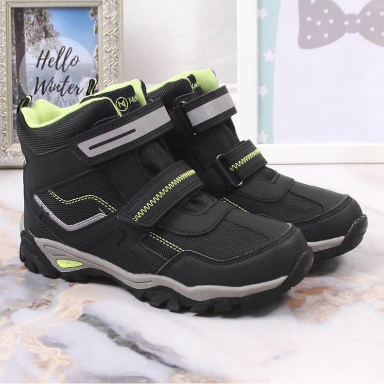 Masita Cizme izolate cu velcro McKeylor Jr JAN171 negru 2