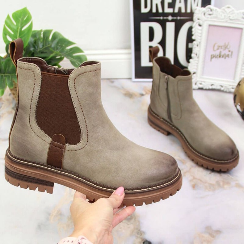 Cizme Jodhpur pe platformă izolată eVento W EVE368A bej maro 1 Cizme Jodhpur pe platformă izolată eVento W EVE368A bej maro 1