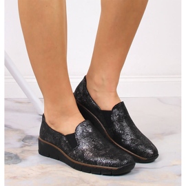 Pantofi confortabili slip-on cu benzi elastice Rieker W RKR166B negru 1