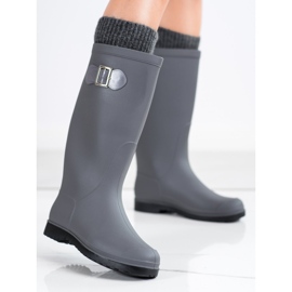 Matt Galoshes With Cataramă gri 3