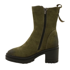 Vinceza Botine de piele intoarsa de dama, verde 1