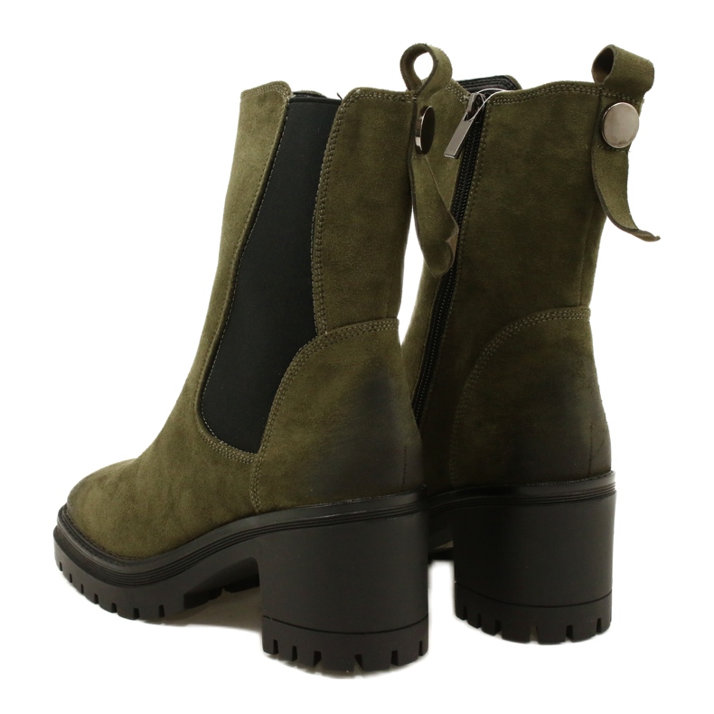Vinceza Botine de piele intoarsa de dama, verde 3