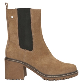Cizme din piele intoarsa pe post izolate Filippo W PAW392B bej 1