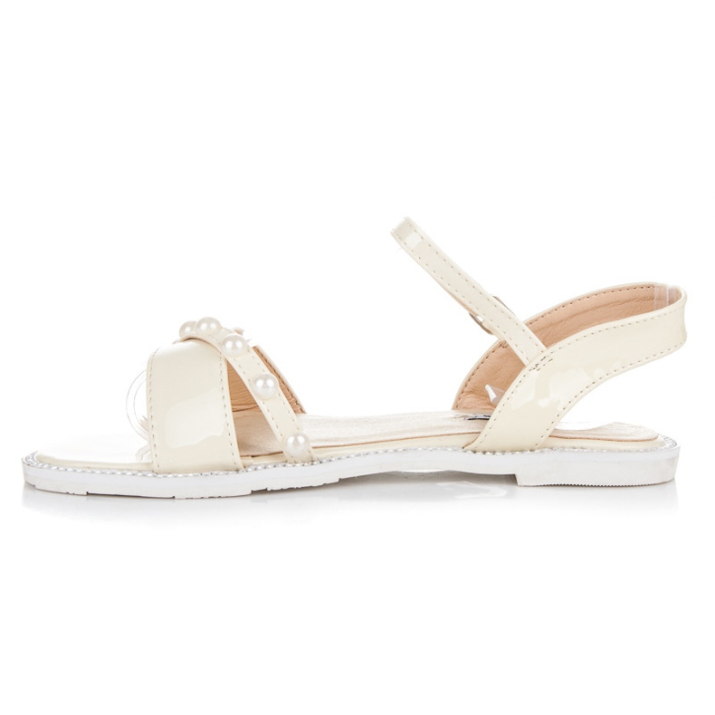 Vices Sandale Plate Cu Perle galben 1