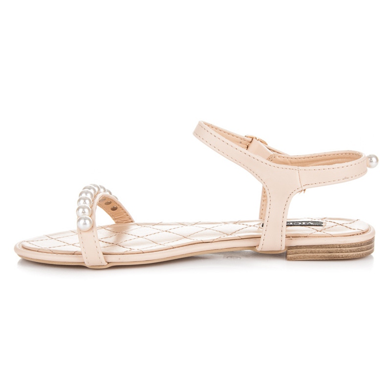 Vices Sandale plate cu margele maro 1