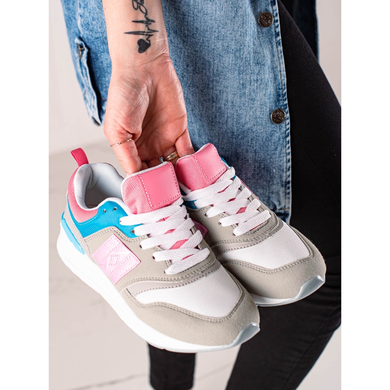 TRENDI Pantofi sport casual bej multicolor 2