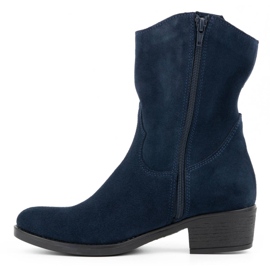 Olivier Cizme de dama ajurate cu toc inalt Angela bleumarin albastru 1