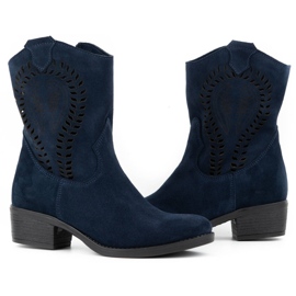 Olivier Cizme de dama ajurate cu toc inalt Angela bleumarin albastru 3 Olivier Cizme de dama ajurate cu toc inalt Angela bleumarin albastru 3