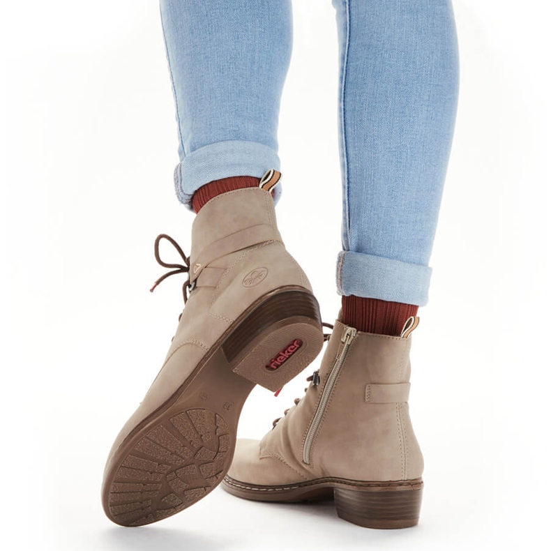 Ghete de damă confortabile izolate bej Rieker Y0820-64 2