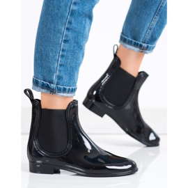 SHELOVET Wellies scurte strălucitoare negru 1