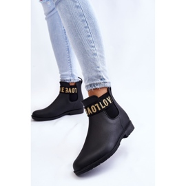 PA1 Cizme de ploaie cu slip-on de damă Joline negre negru 2