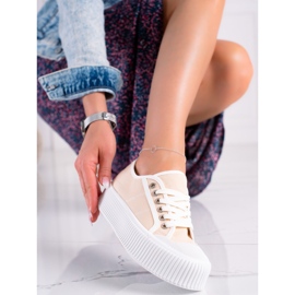 SHELOVET Adidași Pe O Platformă Lată bej 1 SHELOVET Adidași Pe O Platformă Lată bej 1