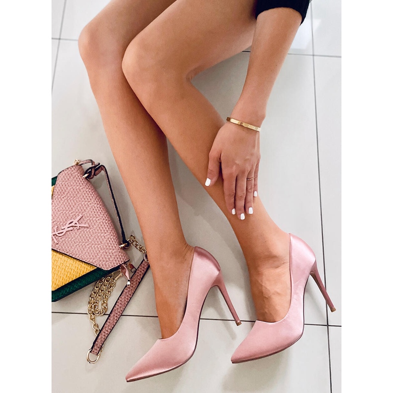 PA1 Tocuri dama din satin Talia Champagne roz 2