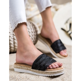 SHELOVET Espadrile pe platformă negru 2