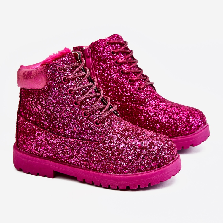 BM Cizme calde din brocart pentru copii Trappers Fucsia Mermaid roz roz 1