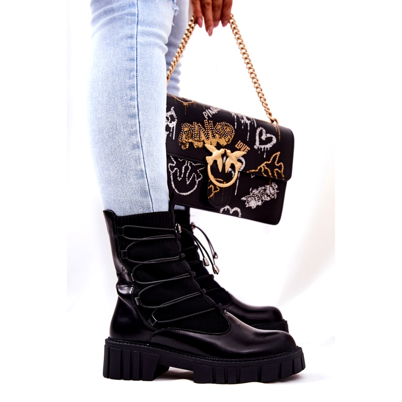 Cizme pentru femei cu șosetă Basido Basido negru 5